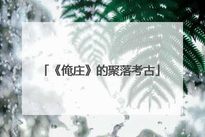 《俺庄》的聚落考古