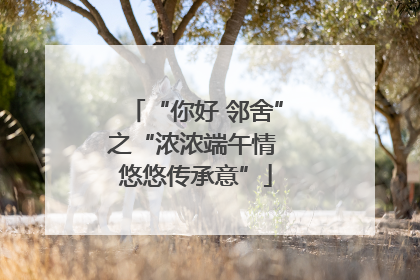 “你好 邻舍”之“浓浓端午情 悠悠传承意”