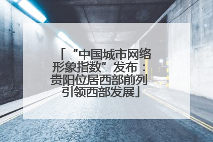 “中国城市网络形象指数”发布：贵阳位居西部前列 引领西部发展
