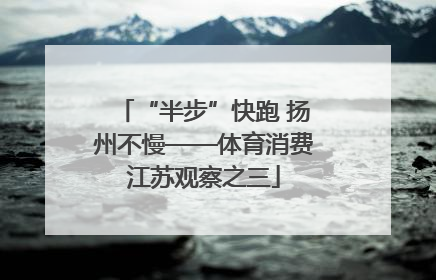 “半步”快跑 扬州不慢——体育消费江苏观察之三