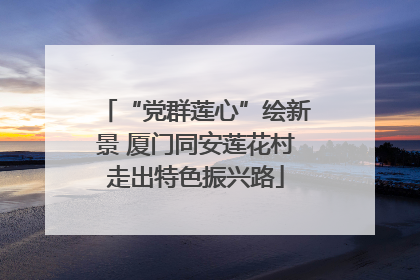 “党群莲心”绘新景 厦门同安莲花村走出特色振兴路