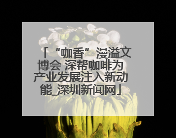 “咖香”漫溢文博会 深帮咖啡为产业发展注入新动能_深圳新闻网