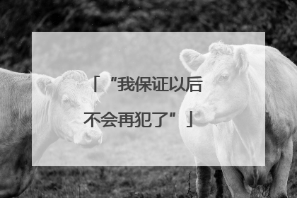 “我保证以后不会再犯了”