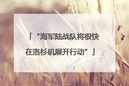 “海军陆战队将很快在洛杉矶展开行动”