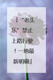 “老头乐”禁止上路行驶！一地最新明确