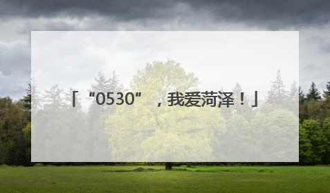 “0530”，我爱菏泽！