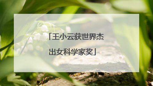 王小云获世界杰出女科学家奖