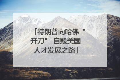 特朗普向哈佛“开刀” 自毁美国人才发展之路