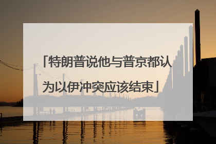 特朗普说他与普京都认为以伊冲突应该结束