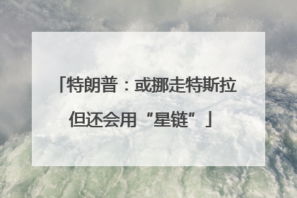 特朗普：或挪走特斯拉 但还会用“星链”