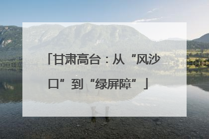 甘肃高台：从“风沙口”到“绿屏障”