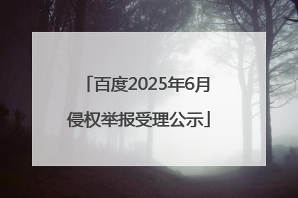 百度2025年6月侵权举报受理公示