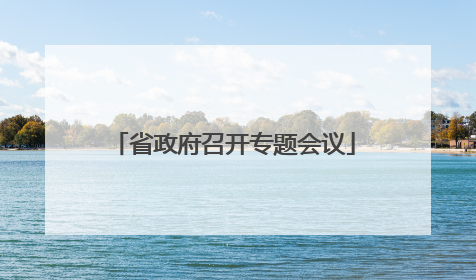 省政府召开专题会议