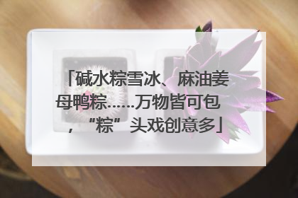 碱水粽雪冰、麻油姜母鸭粽……万物皆可包，“粽”头戏创意多