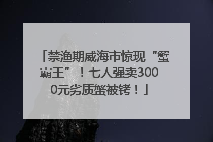 禁渔期威海市惊现“蟹霸王”！七人强卖3000元劣质蟹被铐！