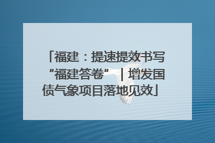 福建：提速提效书写“福建答卷”｜增发国债气象项目落地见效