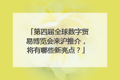 第四届全球数字贸易博览会来沪推介，将有哪些新亮点？