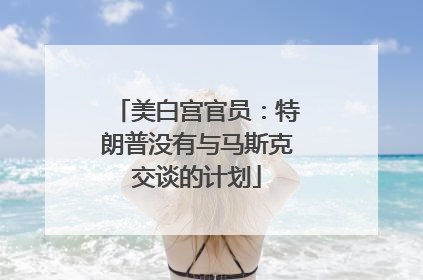 美白宫官员：特朗普没有与马斯克交谈的计划