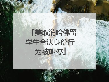 美取消哈佛留学生合法身份行为被叫停