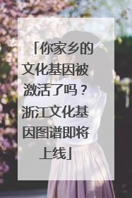 你家乡的文化基因被激活了吗？浙江文化基因图谱即将上线