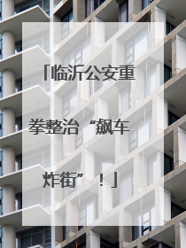 临沂公安重拳整治“飙车炸街”！
