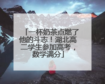 一杯奶茶点燃了他的斗志！湖北高二学生参加高考，数学满分