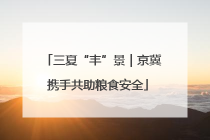 三夏“丰”景｜京冀携手共助粮食安全