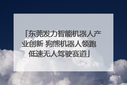 东莞发力智能机器人产业创新 狗熊机器人领跑低速无人驾驶赛道