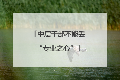 中层干部不能丢“专业之心”