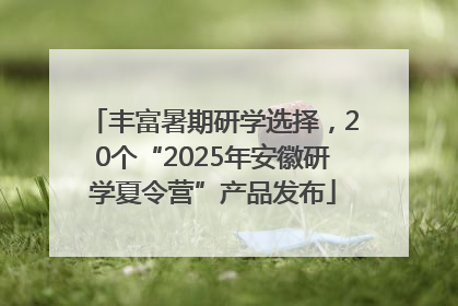 丰富暑期研学选择，20个“2025年安徽研学夏令营”产品发布