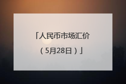 人民币市场汇价（5月28日）