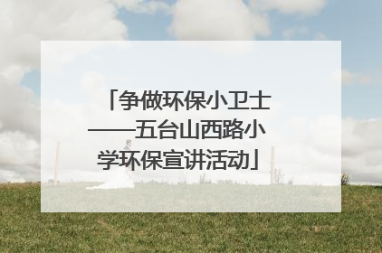 争做环保小卫士——五台山西路小学环保宣讲活动