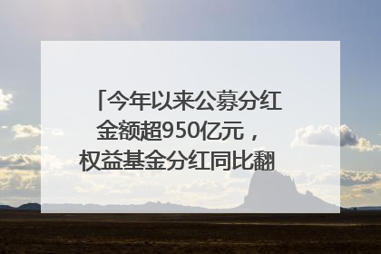 今年以来公募分红金额超950亿元，权益基金分红同比翻倍｜招财猫