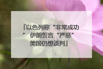 以色列称“非常成功” 伊朗誓言“严惩” 美国仍想谈判