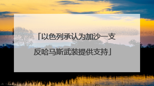 以色列承认为加沙一支反哈马斯武装提供支持