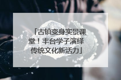 古镇变身实景课堂！丰台学子演绎传统文化新活力