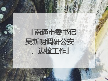 南通市委书记吴新明调研公安、边检工作