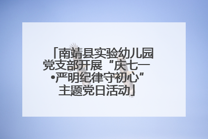 南靖县实验幼儿园党支部开展“庆七一•严明纪律守初心”主题党日活动