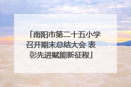 南阳市第二十五小学召开期末总结大会 表彰先进赋能新征程
