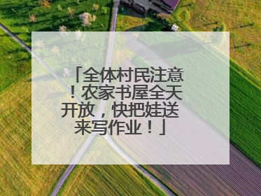 全体村民注意！农家书屋全天开放，快把娃送来写作业！