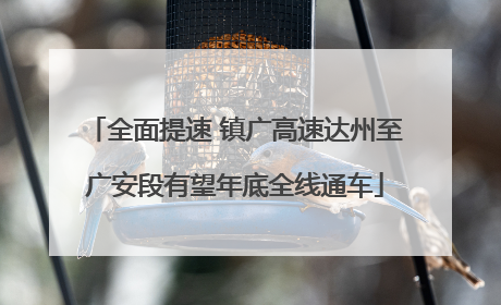 全面提速 镇广高速达州至广安段有望年底全线通车