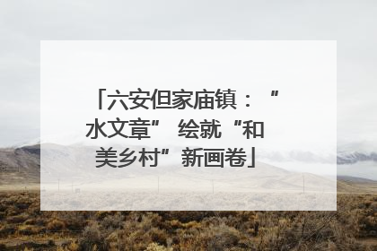 六安但家庙镇：“水文章” 绘就“和美乡村”新画卷