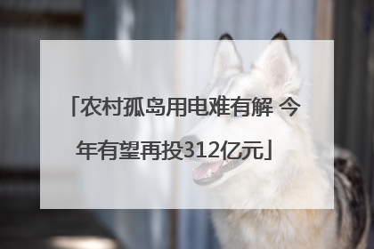 农村孤岛用电难有解 今年有望再投312亿元