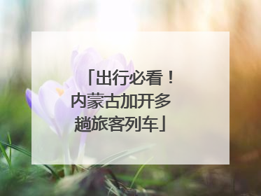 出行必看！内蒙古加开多趟旅客列车