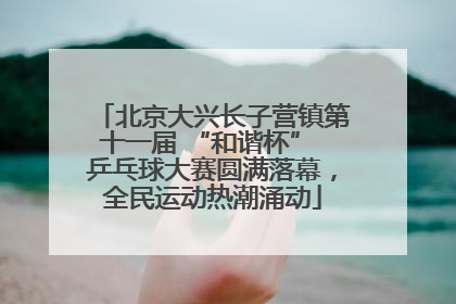 北京大兴长子营镇第十一届 “和谐杯” 乒乓球大赛圆满落幕，全民运动热潮涌动