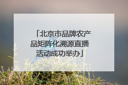 北京市品牌农产品矩阵化溯源直播活动成功举办