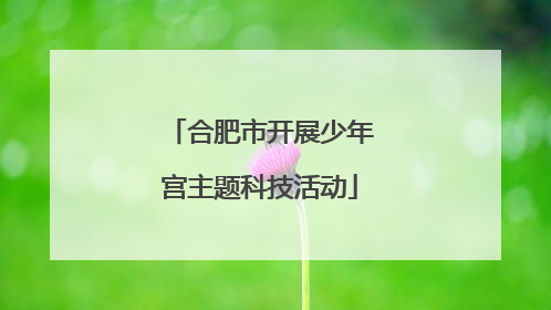合肥市开展少年宫主题科技活动