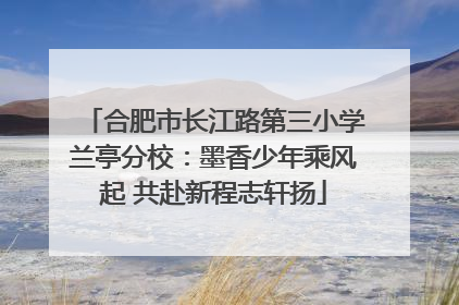 合肥市长江路第三小学兰亭分校：墨香少年乘风起 共赴新程志轩扬