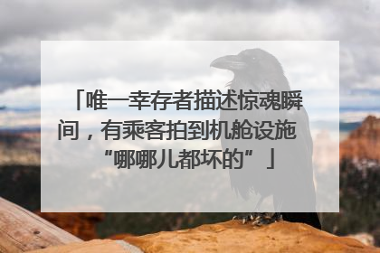 唯一幸存者描述惊魂瞬间，有乘客拍到机舱设施“哪哪儿都坏的”