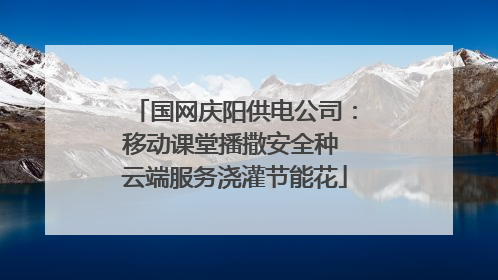 国网庆阳供电公司：移动课堂播撒安全种 云端服务浇灌节能花